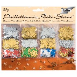 folia Mix de paillettes "Etoiles", assorti