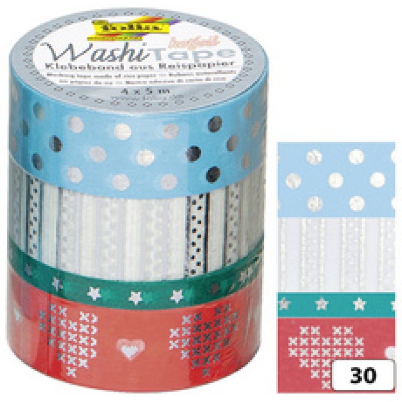 folia Rubans autocollants Noël Washi-Tape HOTFOIL BLEU GLACE