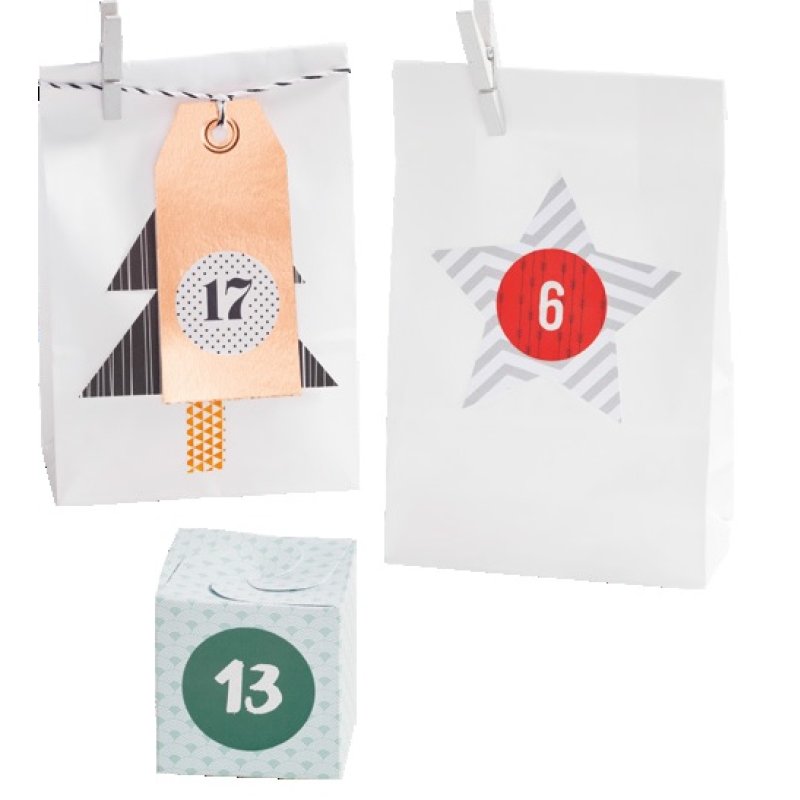folia Stickers de Noel "CALENDRIER DE L'AVENT", assorti