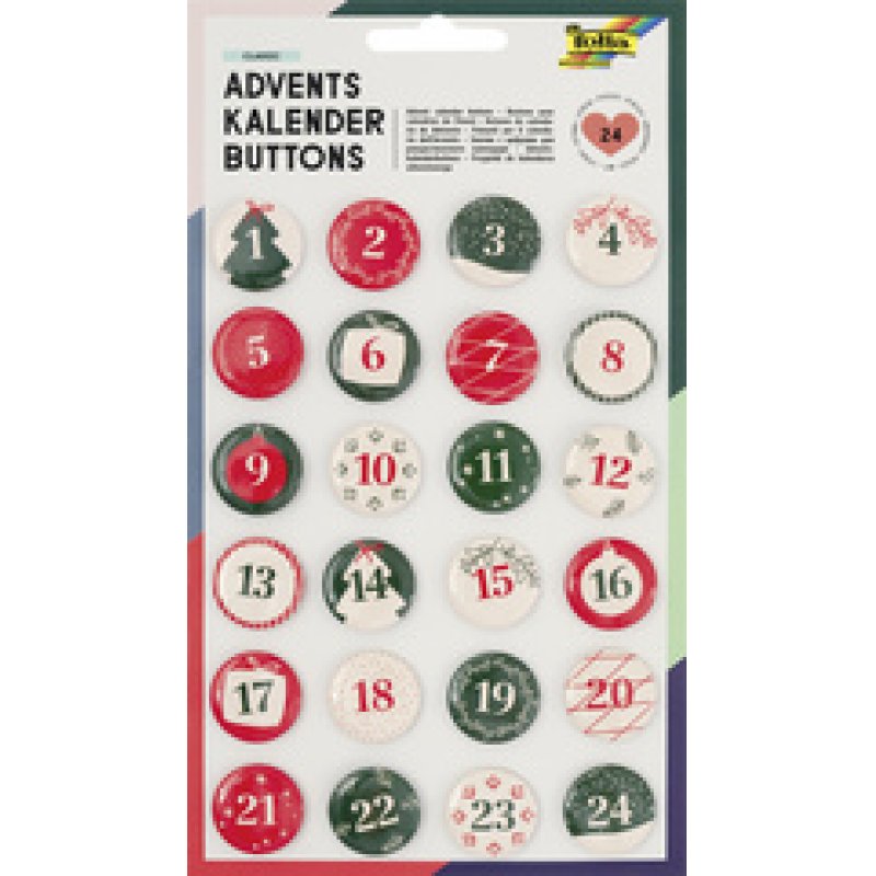 folia "Buttons" pour calendrier de l'Avent, en tôle