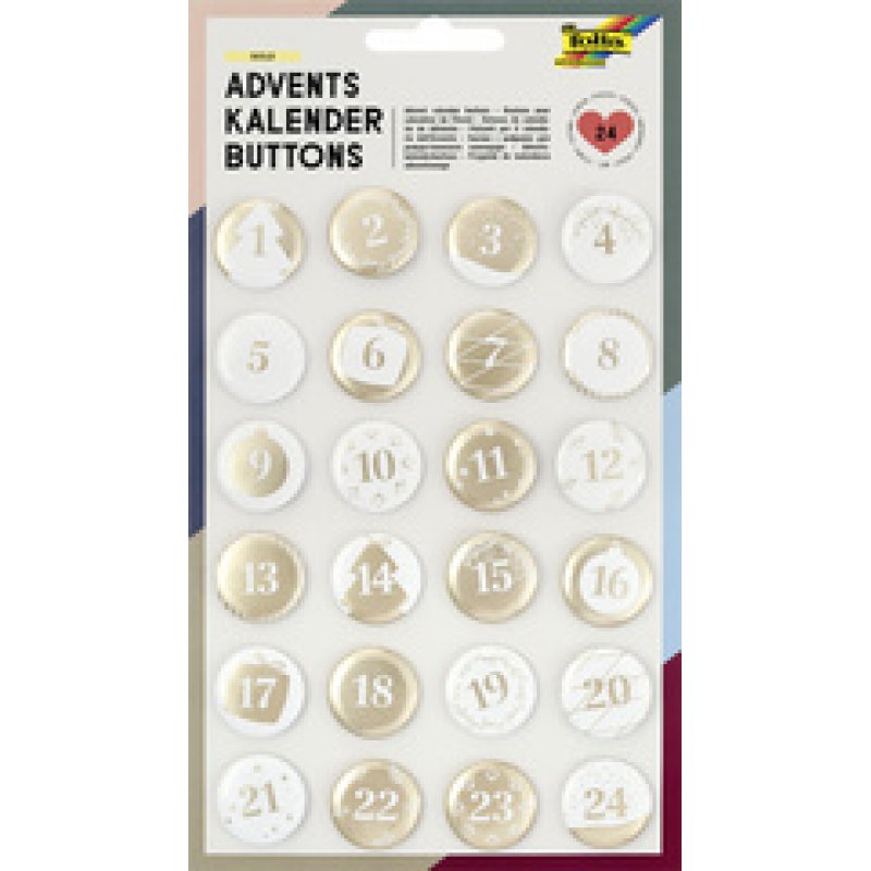 folia "Buttons" pour calendrier de l'Avent, en tôle