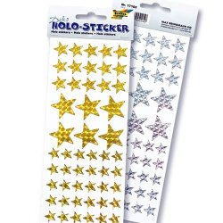 folia Sticker holographique "Etoiles", or et argent