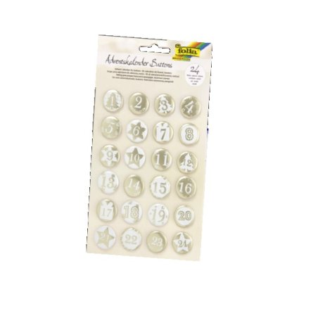 folia "Buttons" pour calendrier de l'Avent, nacré, en tôle