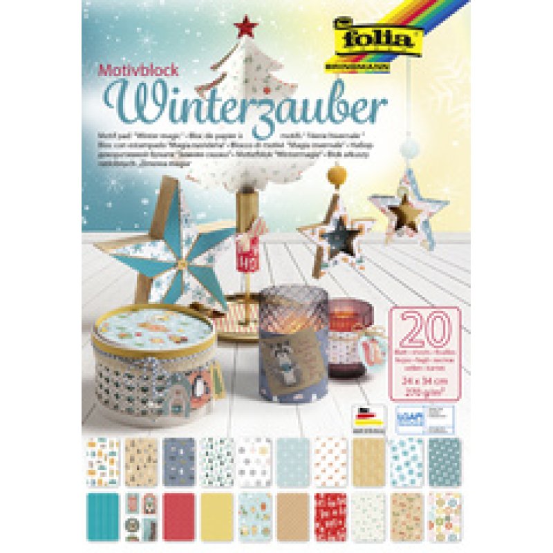 folia Bloc à motifs "Magie de l'hiver", 240 x 340 mm, par 20