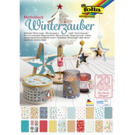 folia Bloc à motifs "Magie de l'hiver", 240 x 340 mm, par 20