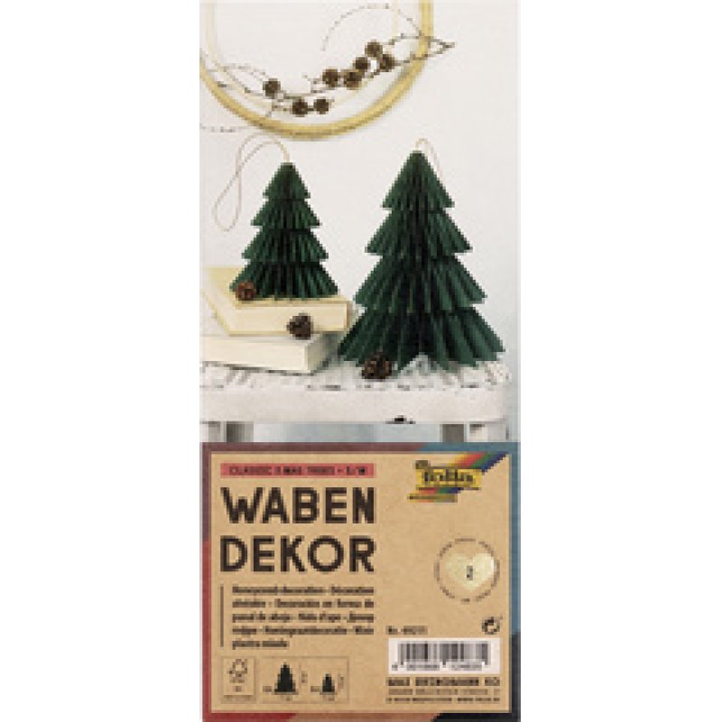 folia Décoration alvéolée CLASSIC XMAS TREE, set de 2