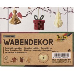 folia Décoration alvéolée CHRISTMAS, set cadeau de 3