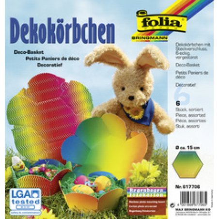 folia Dekokörbchen aus Regenbogenkarton, Durchm.: 150 mm