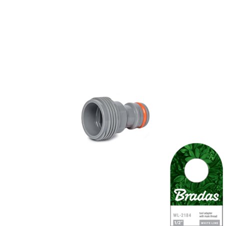 Bradas Adaptateur WHITE LINE, filetage extérieur 1/2", gris