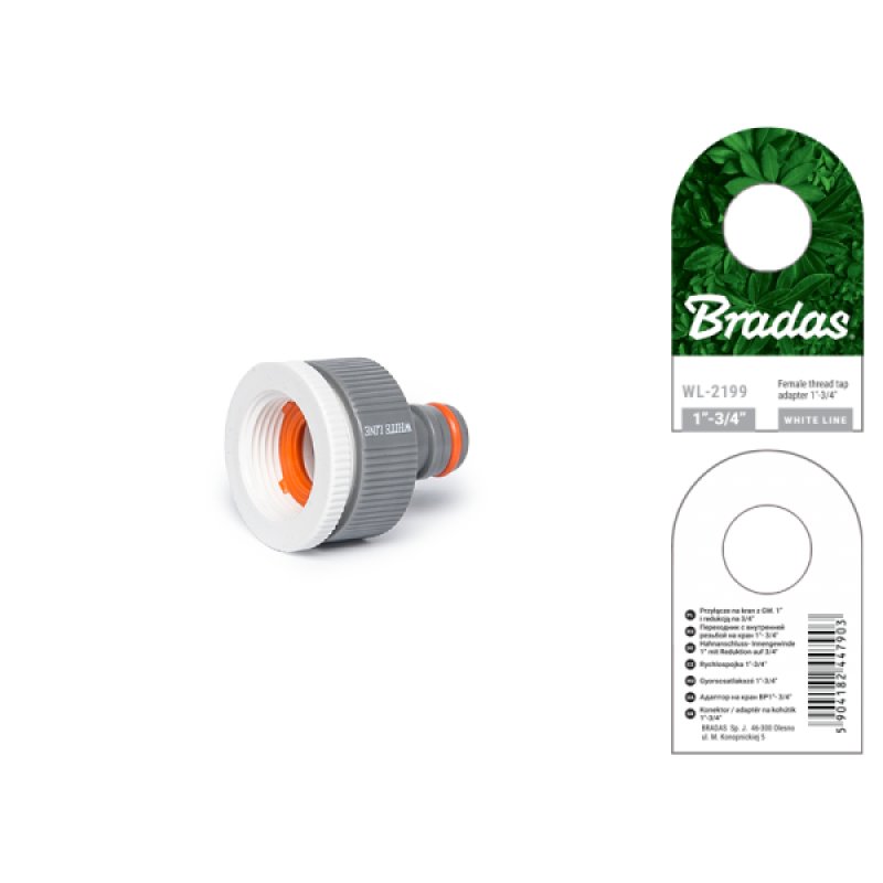 Bradas Nez de robinet WHITE LINE, 1" 3/4", gris/blanc