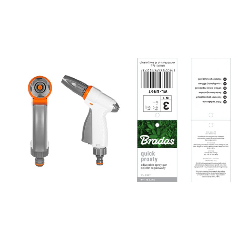 Bradas Pistolet d'arrosage QUICK PROSTY, 3 jets