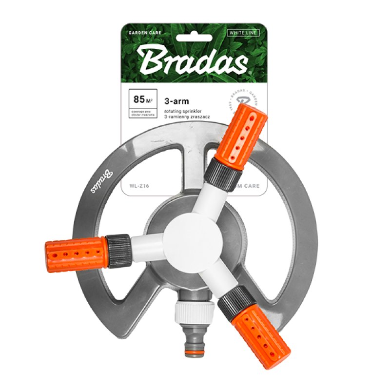 Bradas Arroseur à 3 branches WHITE LINE, gris/blanc/orange