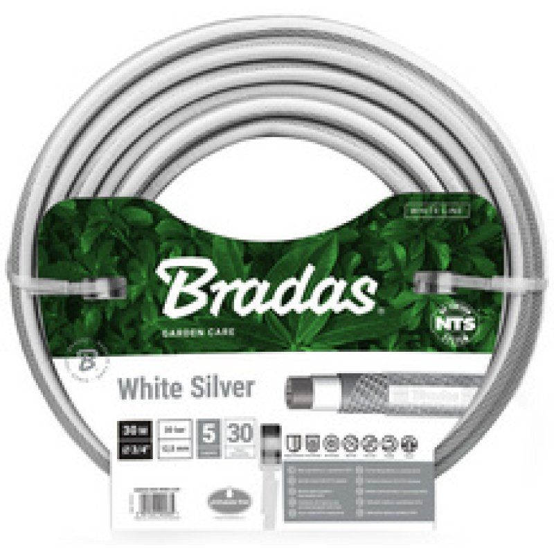 Bradas Tuyau d'arrosage NTS WHITE SILVER, 1/2", 20 m