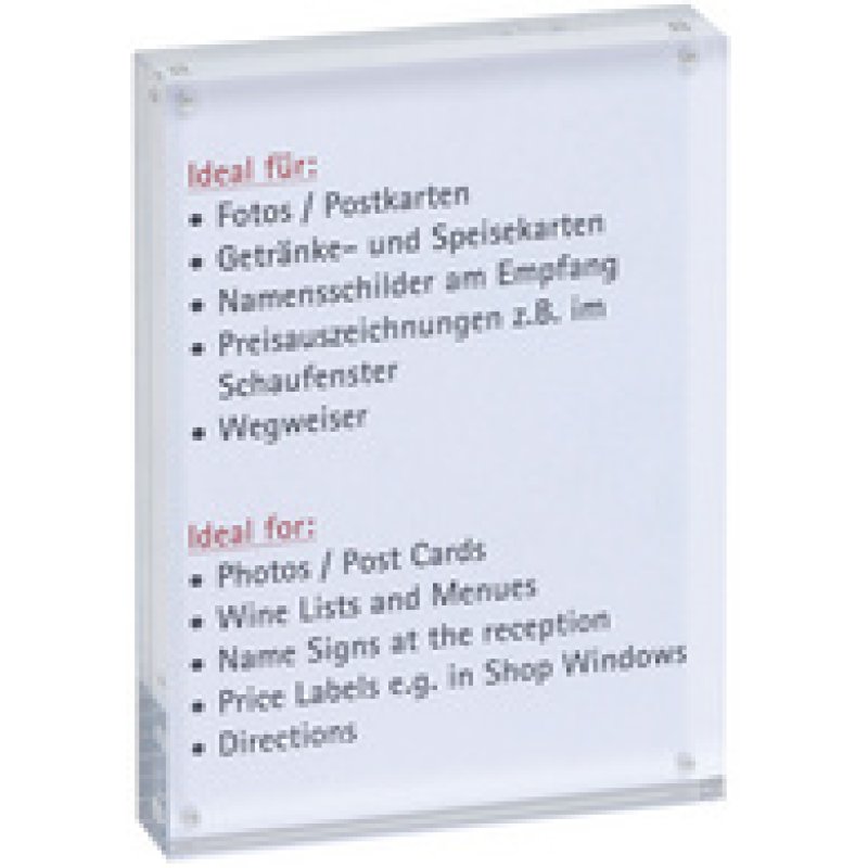 MAUL Cadre photo, (L)75 x (P)20 x (H)50 mm, transparent