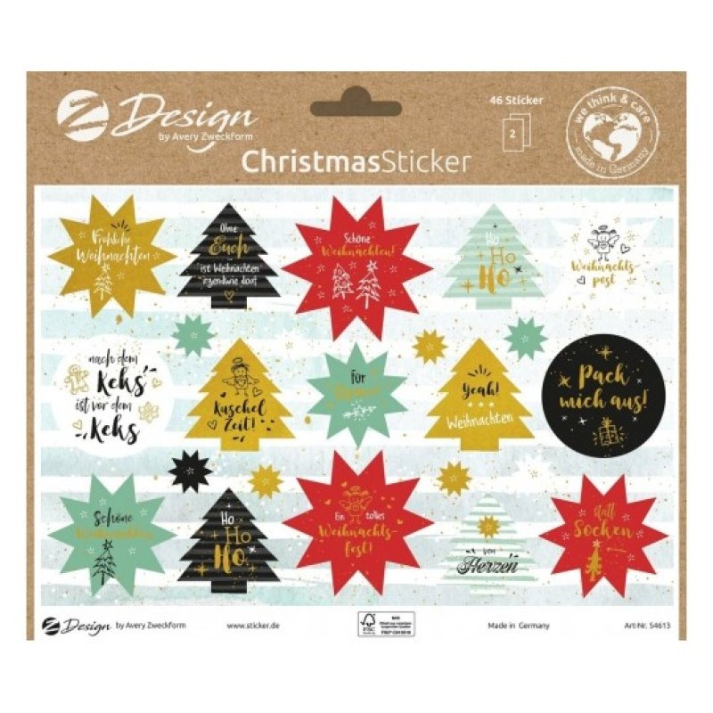 AVERY Zweckform ZDesign Trend Sticker WEIHNACHTEN