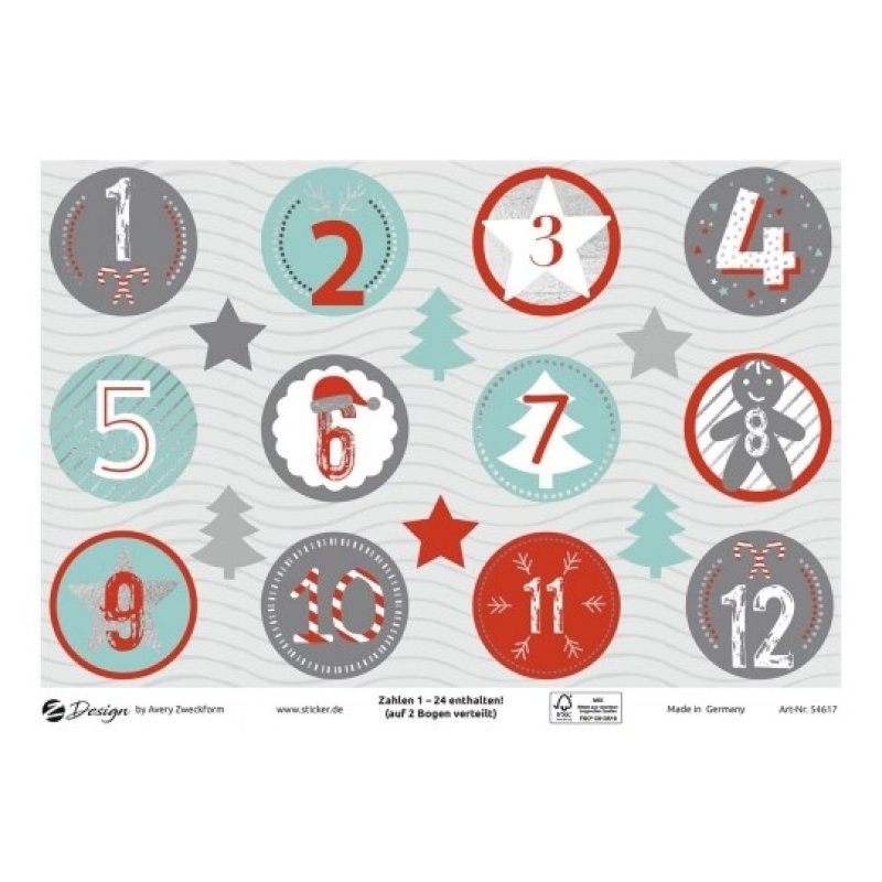 AVERY Zweckform ZDesign Sticker tendance NOEL