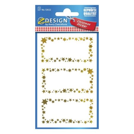 Avery 52622 self-adhesive label Rectangle Permanent Gold, White 6 pc(s)