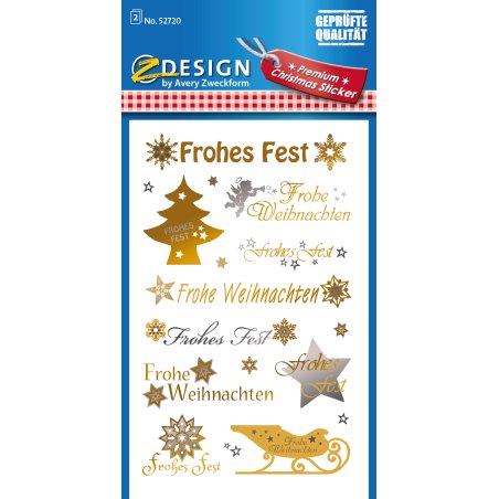 AVERY Zweckform ZDesign Weihnachts-Sticker Schrift Symbole
