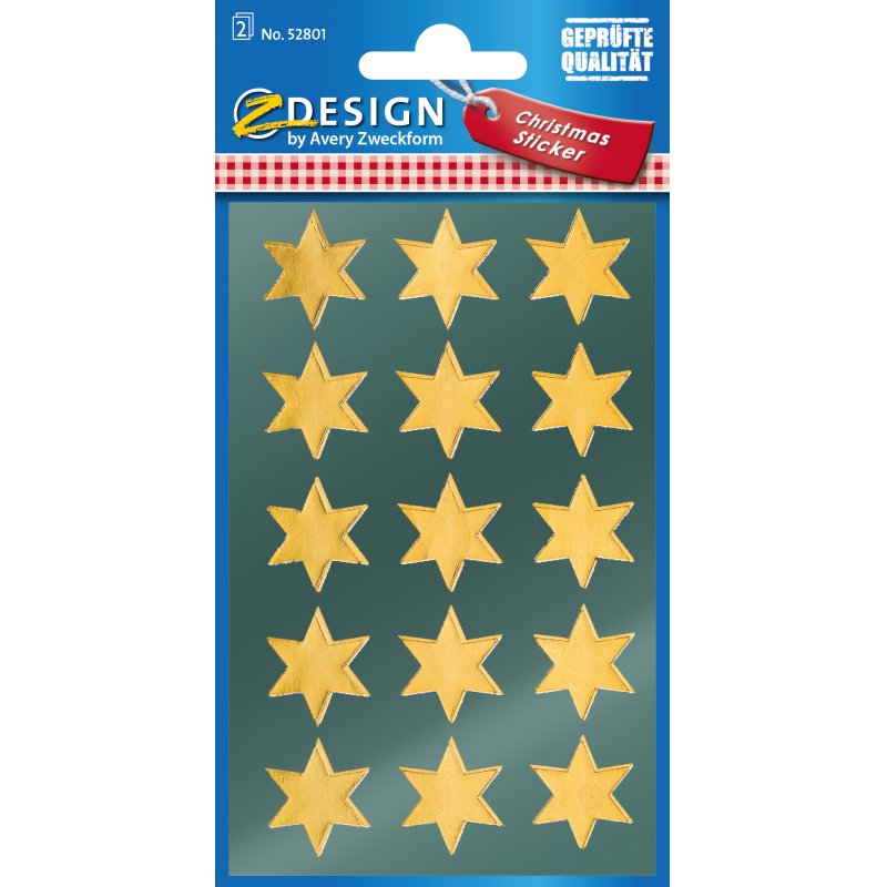 Avery 52801 decorative sticker Paper Gold Permanent 30 pc(s)