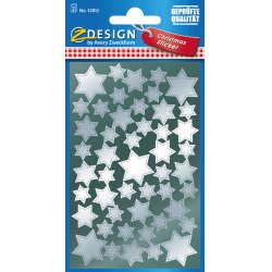 AVERY Zweckform ZDesign Stickers de Nöel "étoiles", argent