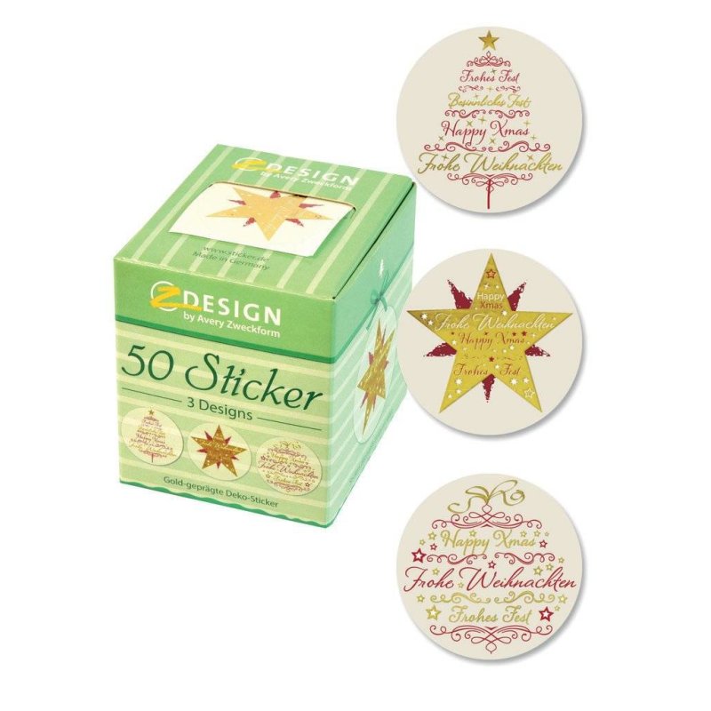 Avery 56825 decorative sticker Foil Multicolour Permanent 50 pc(s)