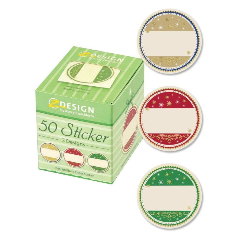 Avery 56829 decorative sticker Paper Multicolour Permanent 50 pc(s)