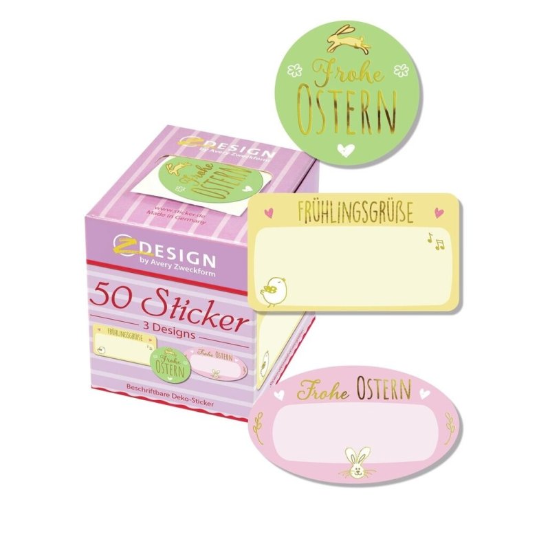 Avery 56857 autocollant décoratif Papier Multicolore Amovible 50 pièce(s)