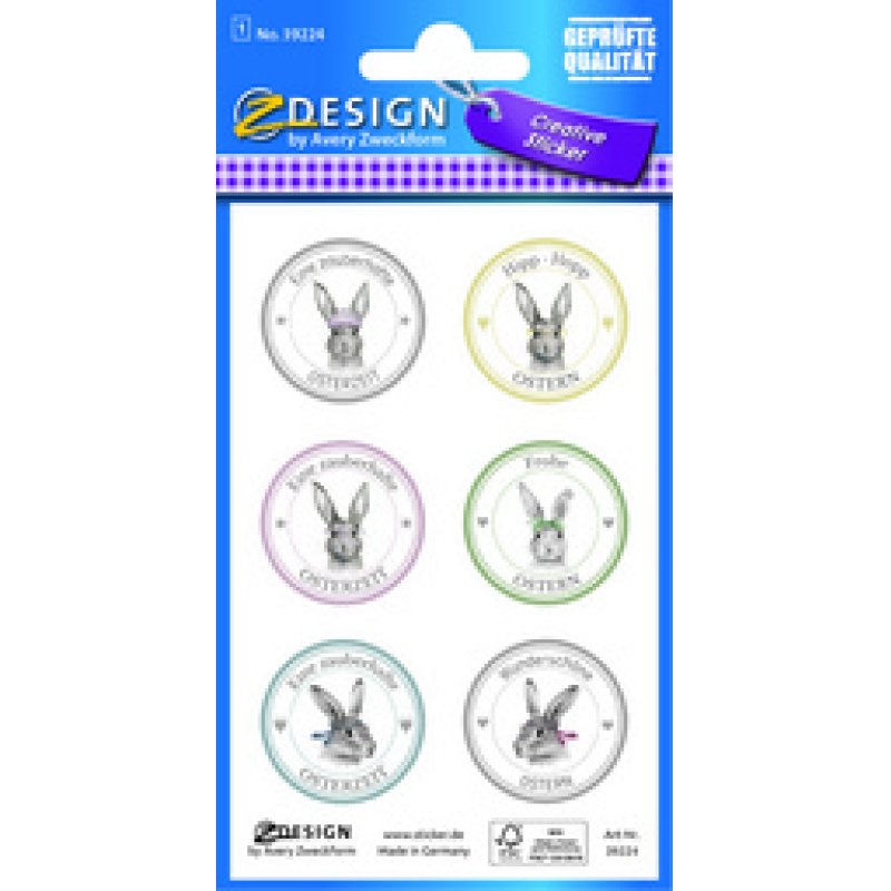 AVERY Zweckform ZDesign Sticker de Pâques "Animaux bohème"