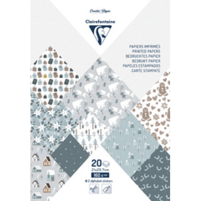 Clairefontaine Bloc de papier imprimé "Noël polaire", A4