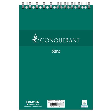 Conquerant 100102625 bloc-notes A5 180 feuilles Vert