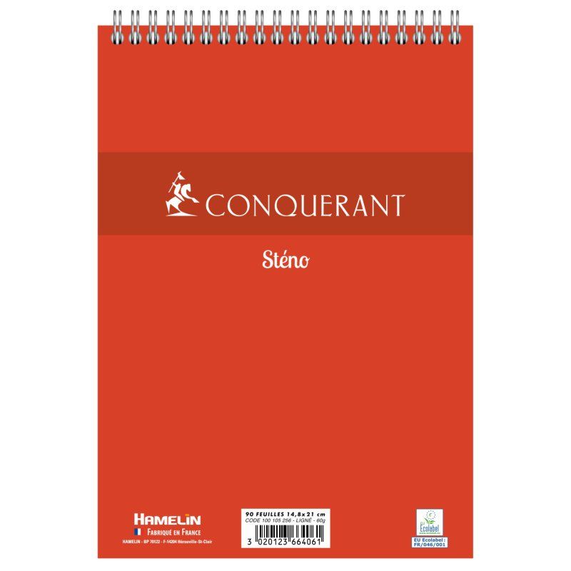 Conquerant 100105256 bloc-notes A5 180 feuilles Rouge