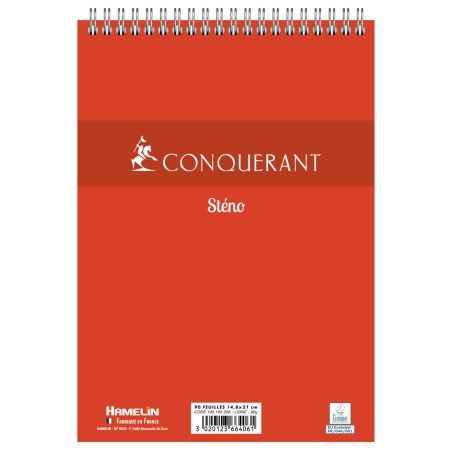 Conquerant 100105256 writing notebook A5 180 sheets Red