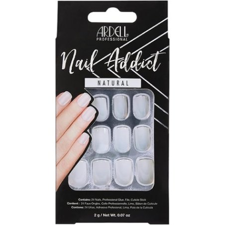 Ardell Nail Addict Natural Style Artificial Nails Salon Quality Nail Tips for Home Natural Squared