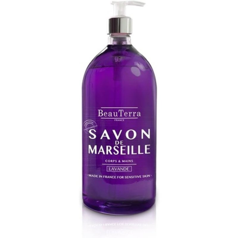 Beau Terra Marseille Soap for Body and Hands Lavender 1 Litre