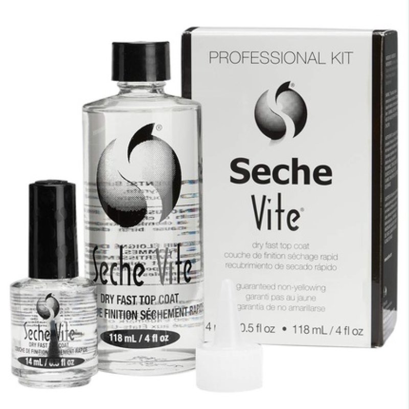 Seche Vite Dry Fast Top Coat 14ml with Refill and Funnel 118ml