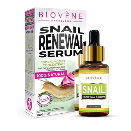 Biovène Snail Renewal Serum 1oz Deeply Moisturizes and Boosts New Cell Generation