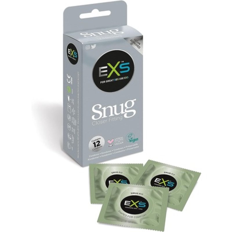 EXS Snug Fit Condoms Smaller Size Tighter Fit Trim Close Fit Vegan