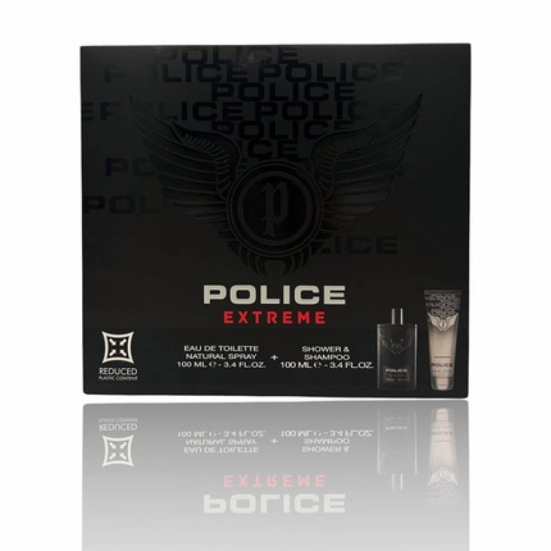 Police Gift Set for Men Eau De Toilette Spray 100ml Shower Shampoo 100ml