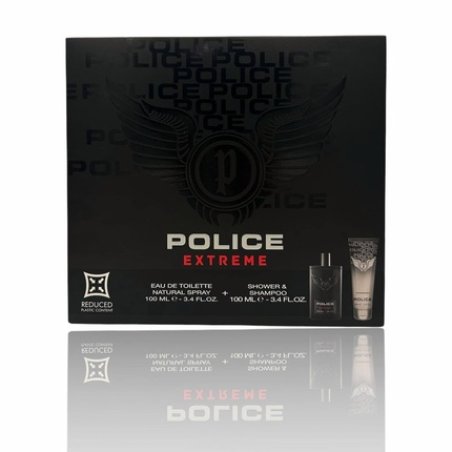 Police Gift Set for Men Eau De Toilette Spray 100ml Shower Shampoo 100ml