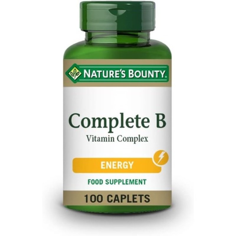 Nature's Bounty Complete B Vitamin Complex Caplets 100 Coated Capsules