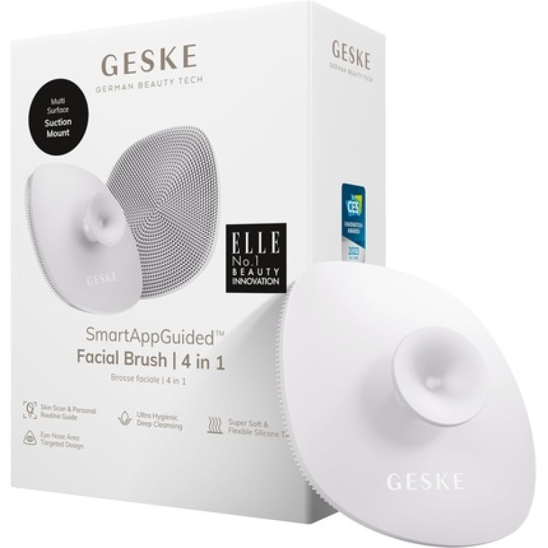 GESKE SmartAppGuided Facial Brush 4 in 1 Professional Cleansing Brush with Handle Silicone Facial Brush Skincare Gentle