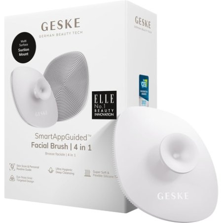 GESKE SmartAppGuided Facial Brush 4 in 1 Professional Cleansing Brush with Handle Silicone Facial Brush Skincare Gentle