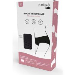 Cumlaude Lab Menstrual Panties Medium to High Absorption Equivalent to 3 Tampons for Menstruation Black Size M