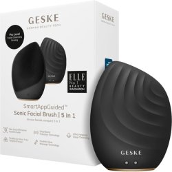 GESKE SmartAppGuided Sonic Facial Brush 5 in 1 Electric Face Cleansing Brush Soft Silicone Brush Professional Face