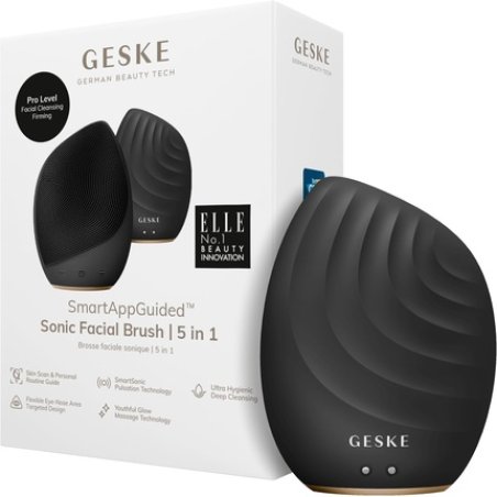 GESKE SmartAppGuided Sonic Facial Brush 5 in 1 Electric Face Cleansing Brush Soft Silicone Brush Professional Face