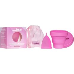FARMA INCA Menstrual Cup with Sterilizer - Medical Grade Silicone, Hypoallergenic, 100% Safe, Easy to Use, Up to 12