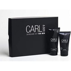 CARL&SON Facial Care Set for Men with Gel Cleanser 100ml and Face Scrub 75ml - Anti-Aging Vegan Cleansing and Peeling