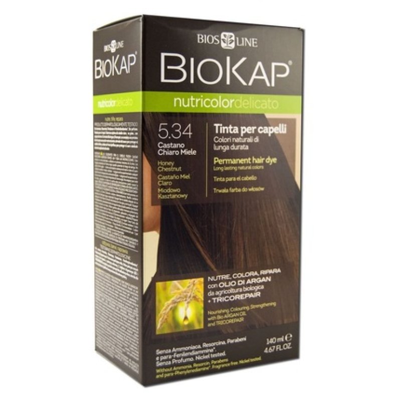 BIOKAP Permanent Hair Dye with TRICOREPAIR Complex 4.67oz Honey Chestnut 5.34 - One Treatment