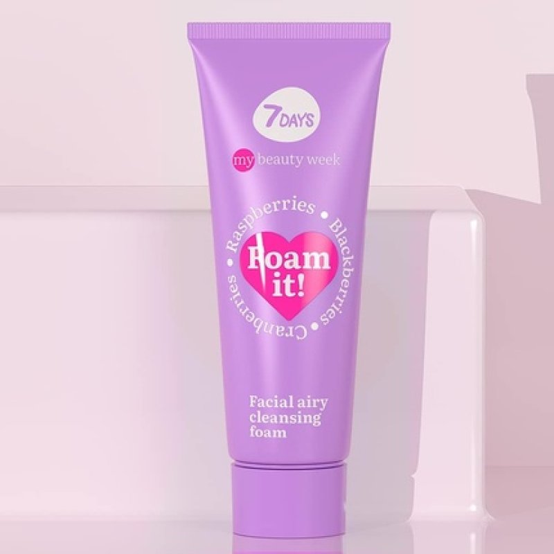 7DAYS Facial Foaming Cleanser for All Skin Types Hydrating Cleansing Foam with Raspberry Blackberry Blueberry Cranberry