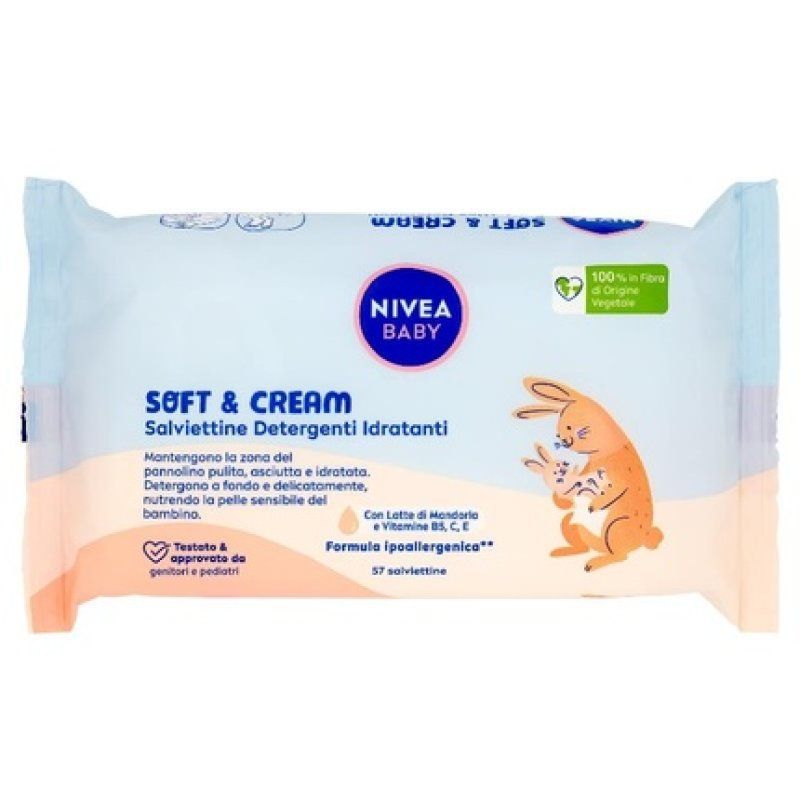 Nivea Baby Wipes 57 Pcs Soft Cream